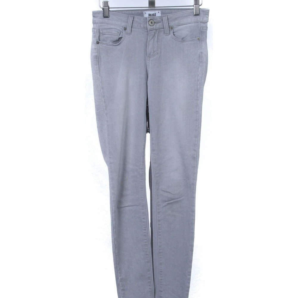 PAIGE DENIM MADE IN USA "VERDUGO ANKLE" PALE GREY STRETCH DENIM JEANS 25